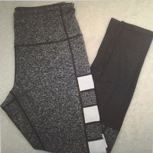 Grey and White stripes Zella leggings